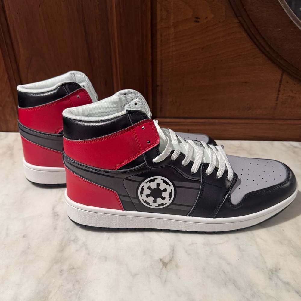 NWOT Men's Black and Red High-Top Sneakers - Star Wars Republic edition